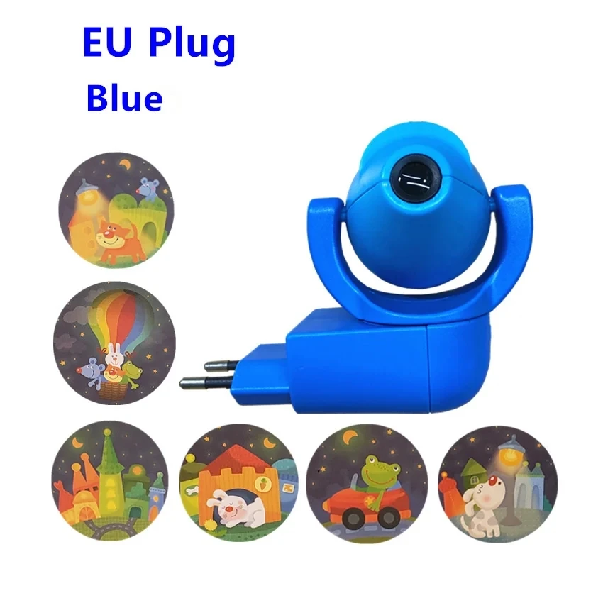 Veilleuses 3D rotatives avec budgétaire LED, prise UE, lampe pour enfants, décoration de chambre de bébé, éclairage, 6 images