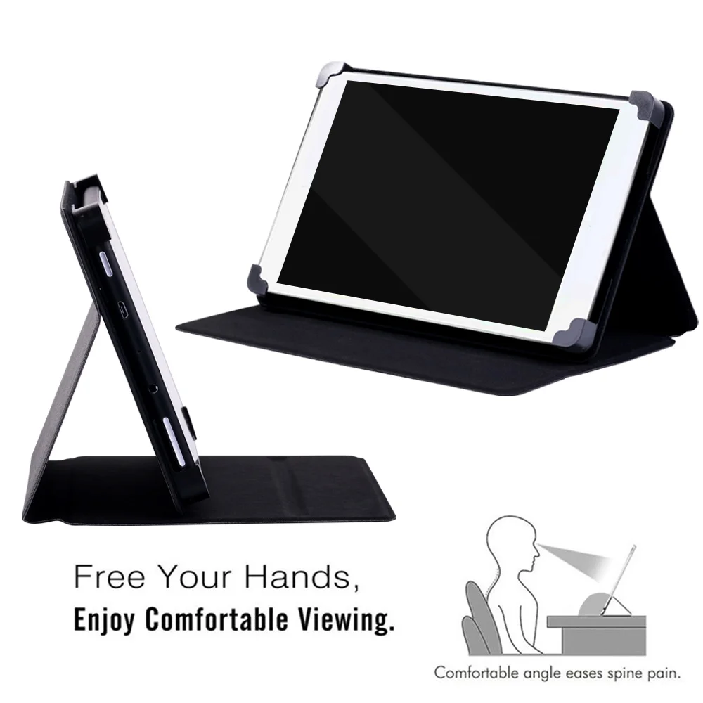 For Fire 7 12th Gen 2022/HD 10 Plus/HD 10/Fire 7/8 Case Folding Stand PU Shell for Kindle 10th Tablet Case blackmarble Series