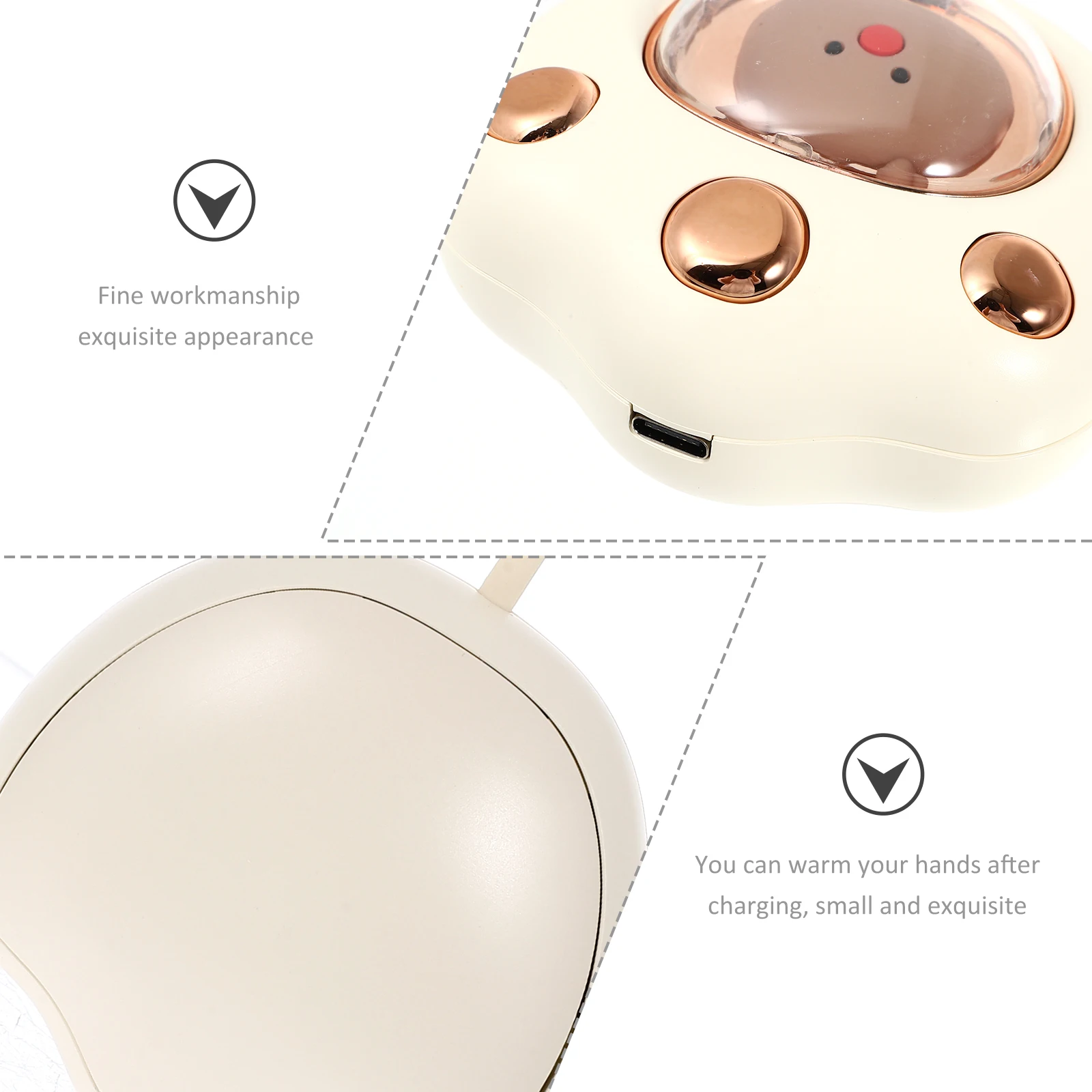 

Hand Warmer for Winter Heating Macaron Handy Cat Claw White Portable Pocket Heater Student