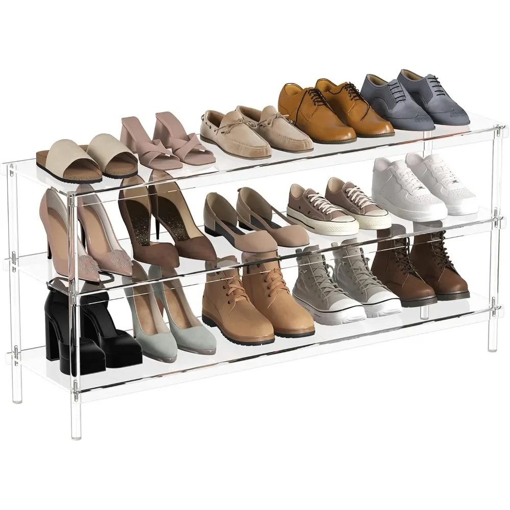 

BestsellerBestselleracrylic 3-tier long shoe rack - clear wide shoe rack for closet - entryway shoe storage organizer - 42.7'‘ l