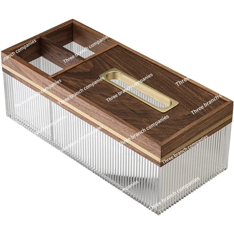 Tissue Box Drawing Carton Premium Solid Wood Paper  Black Walnut Multifunctional Living Room Desktop Storage