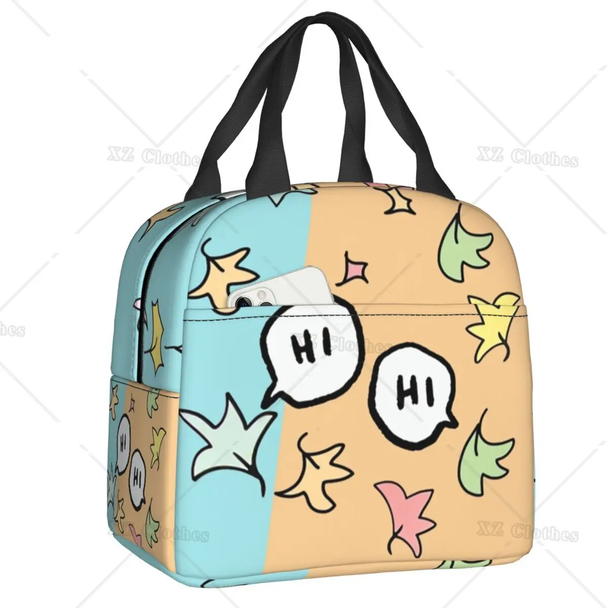 

Индивидуальная сумка для обедов Hi - Hi для мужчин и женщин, теплоизолированный Ланч-бокс для поездок на пикник, уличные термосумки с передним карманом