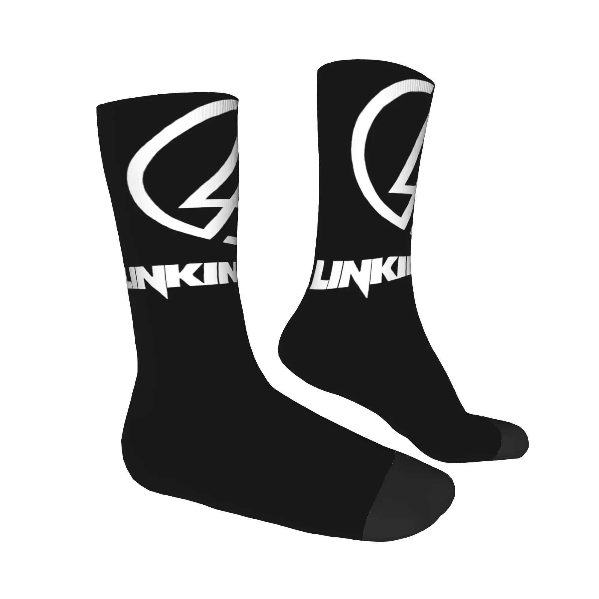 Linkin-Park-Chaussettes d'équipage de conception de thème de groupe de rock, tenues pour vêtements de sport, chaussettes d'impression flexibles interdites