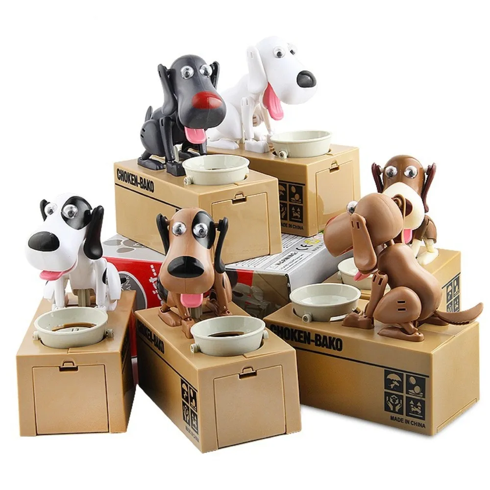 

Cute Dog Piggy Bank Anti-fall Electronic Robotic Coin Munching Toy Money Box Durable Automated Smart Puppy Cat Box Piggy Bank