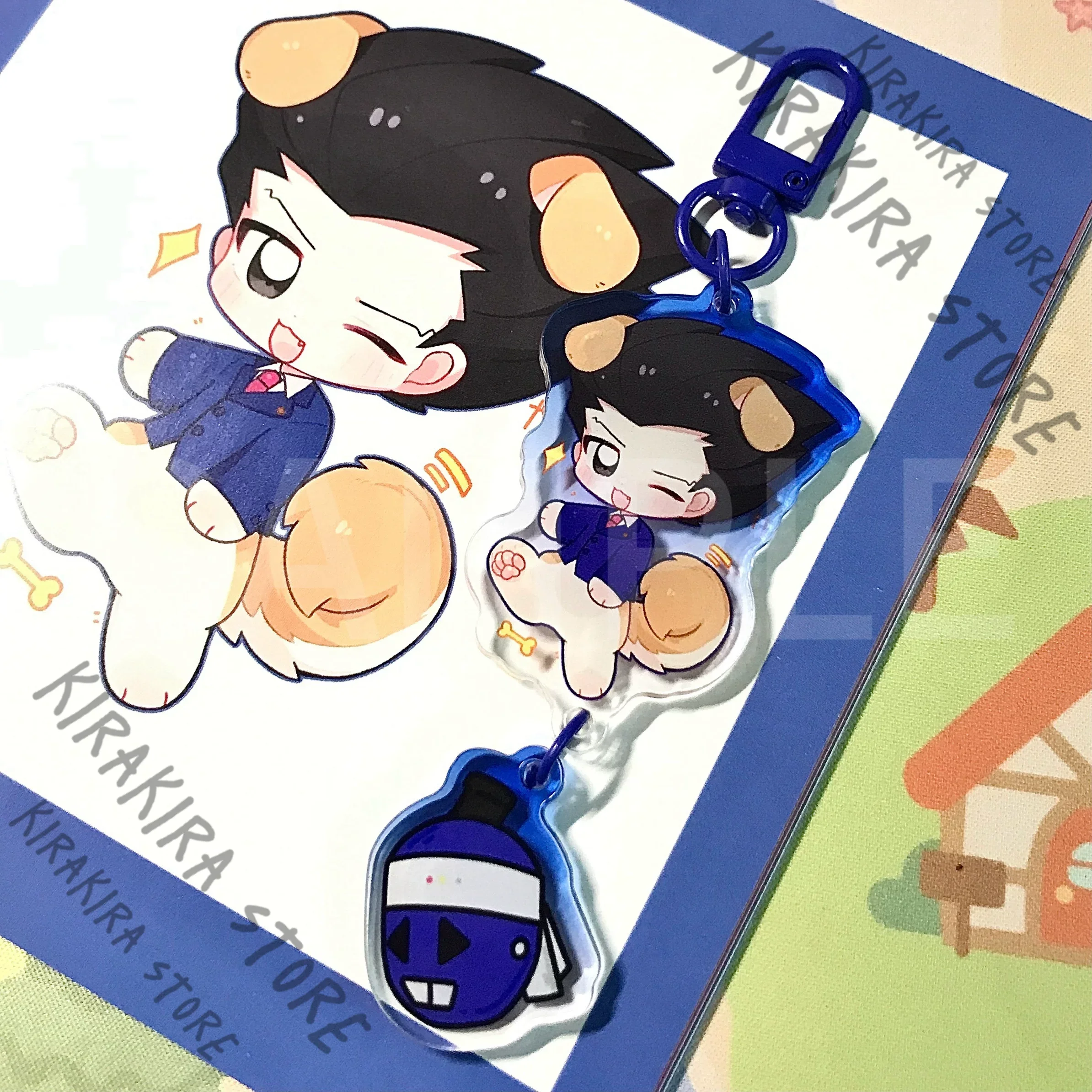 

Ace Attorney Pearl Fey Cosplay Ornaments Fangoods 5cm+3cm String Pendants Standing Plate Keychain Mei Karuma Phoenix Wright Gift