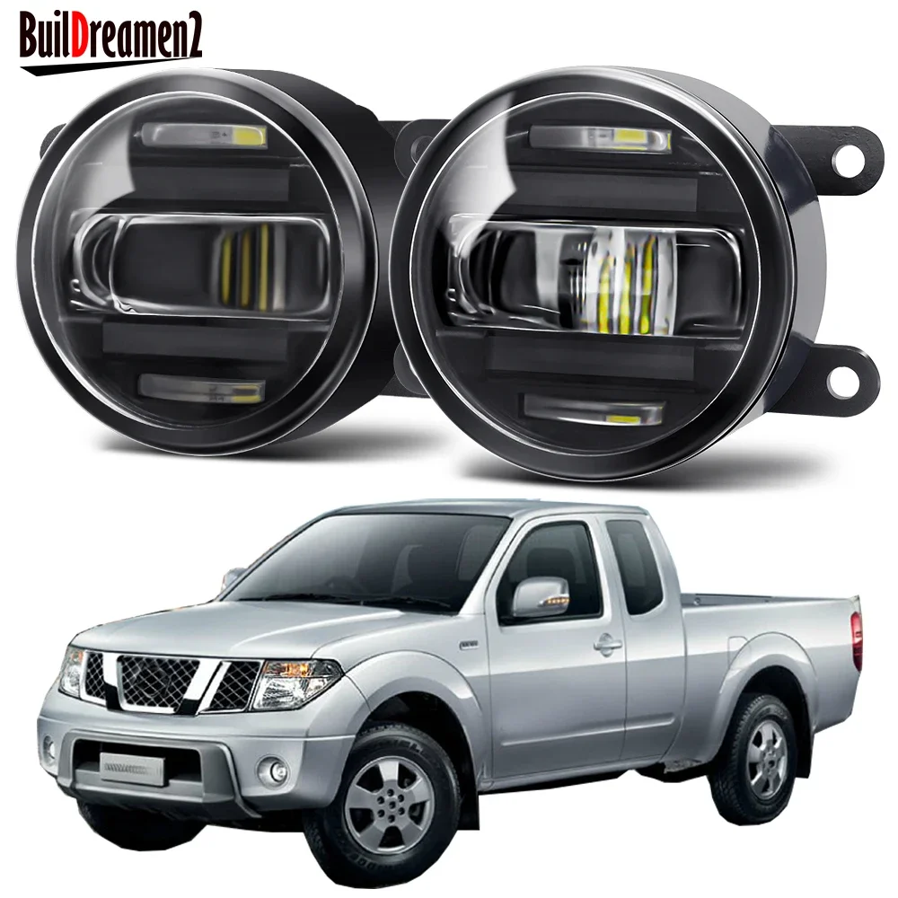 2in1 Upgrade Car Canbus LED Fog Light Assembly DRL Aluminum Front Fog Daytime Running Lamp For Nissan Navara D40 2005-2012