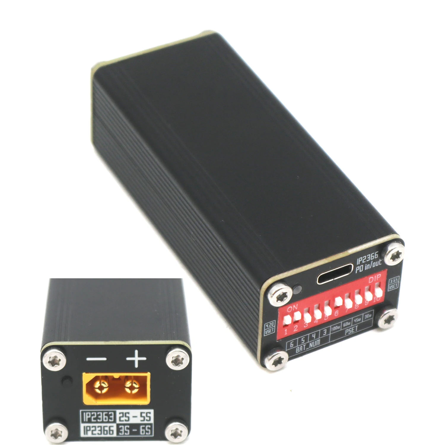 IP2366 PD3.1 100W TYPE-C USB Fast Charging 2S 3S 4S 5S 6S Lithium Battery Charger Discharger Li-ion Lifepo4 BMS Charger Phone