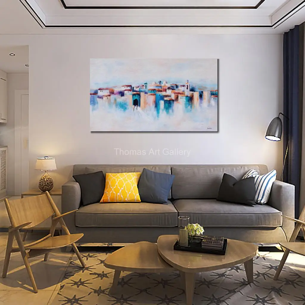 Gold Jerusalem Leinwanddrucke Heiliges Land HD-Druckplakat Jüdisches Gemälde Modernes Schlafzimmer Arbeitszimmer Dekor Chanukka Judaica Geschenk
