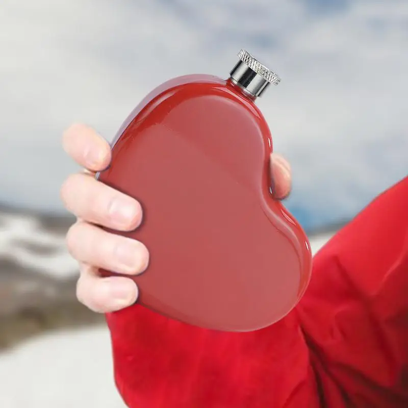 130ml Heart Shaped Thickened Small Wine Pot Stainless Steel Portable Wine Whisky Pot Bottle Hip Flask Flagon Drinkware Outdoor