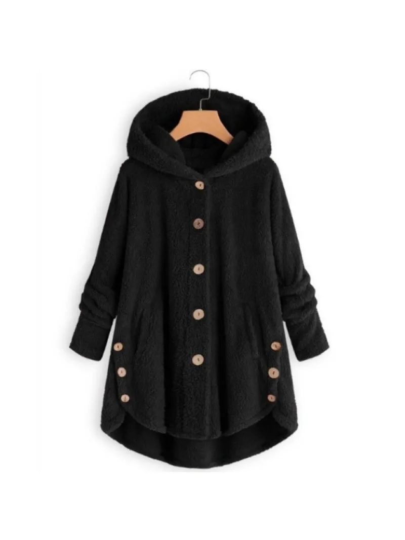 Autumn Winter Coat Women Warm Coat Wool Jacket Female Plush Coat Hooded Jacket New Women's Coats Solid Color Jacket