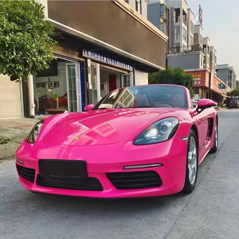 

Super Glossy Crystal Rose Red Vinyl Film Car Wrap Foil Air-release DIY Adhesive Decal Vehicle Car Wrapping