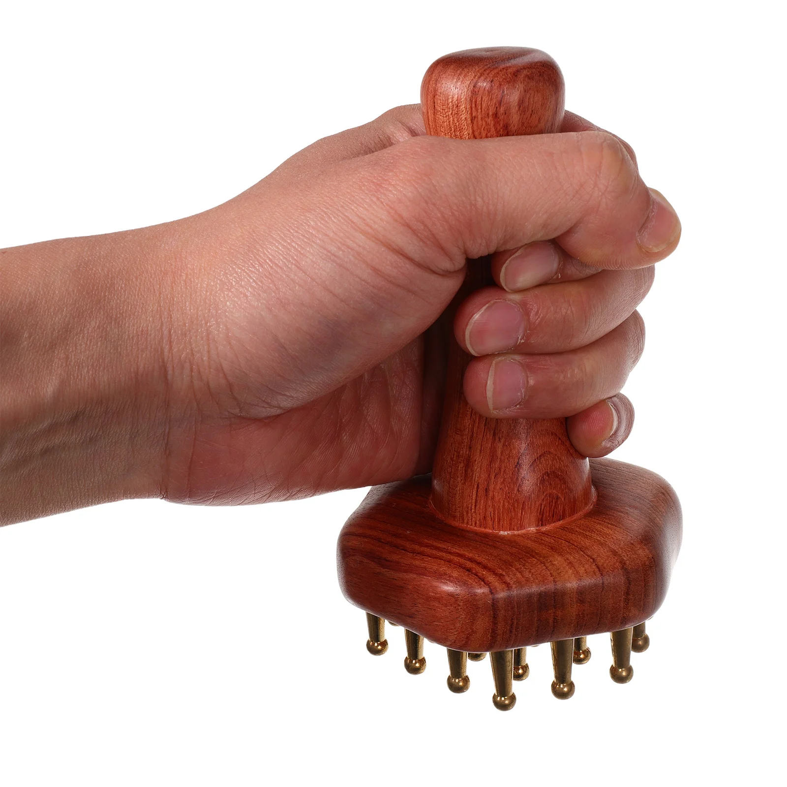 

Латунная массажная щетка с меридианом, профессиональный ручной инструмент для кожи головы, спины, ног, живота, массажер для терапии Гуаша