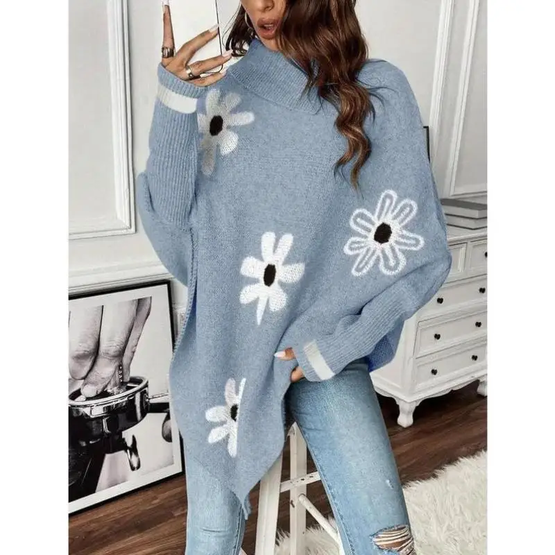 

Men's Knitted Sweater Women's Floral Pattern Cloak Ciwalk Inner Wear Collar Coolmax Fiber Deformable Nine Points Sve