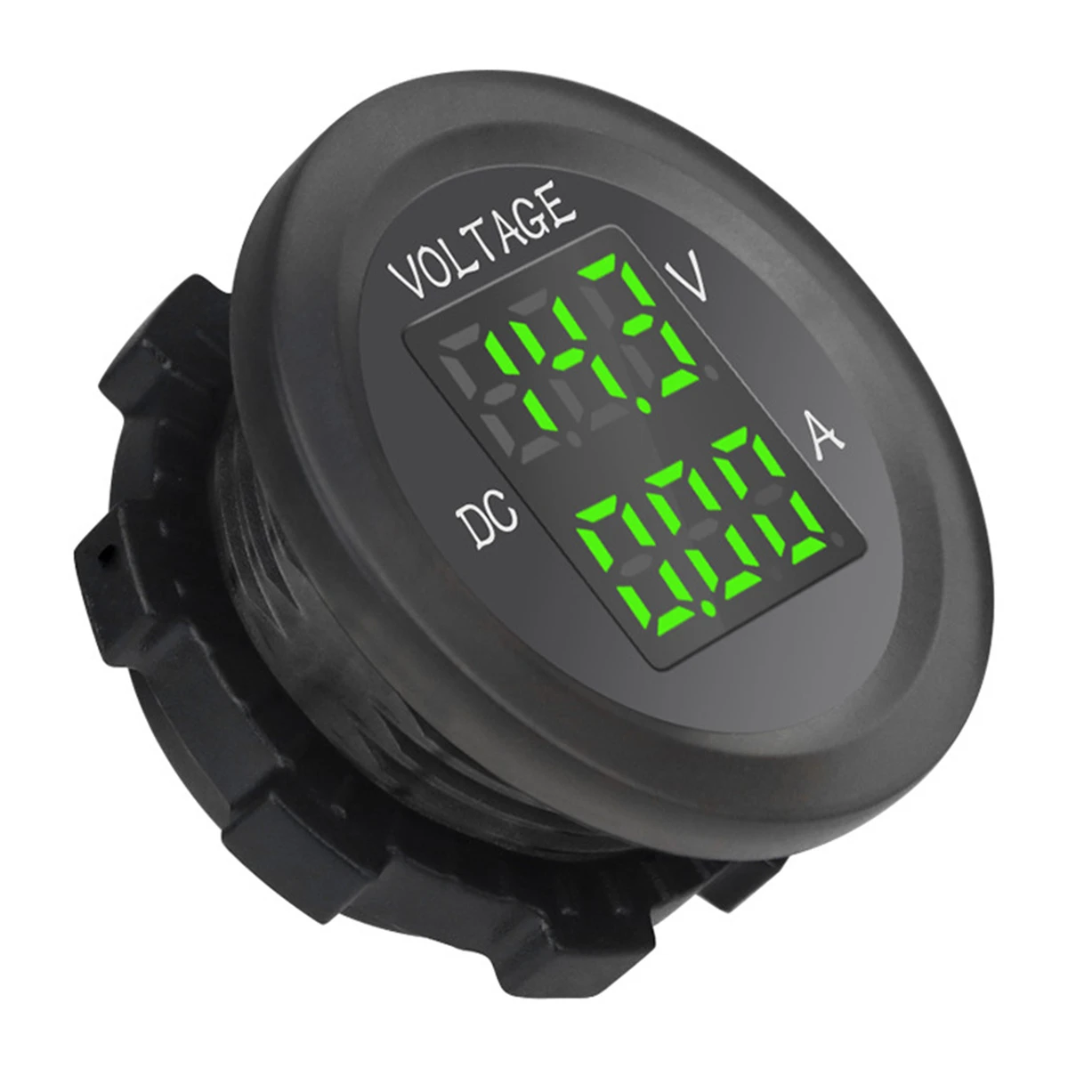 12-24V Instrumen Tahan Air Tegangan VA Tiga Digit Bulat LED Panel Digital Pengukur Tegangan Volt Pengukur Amper Tester Monitor Tampilan Voltmeter