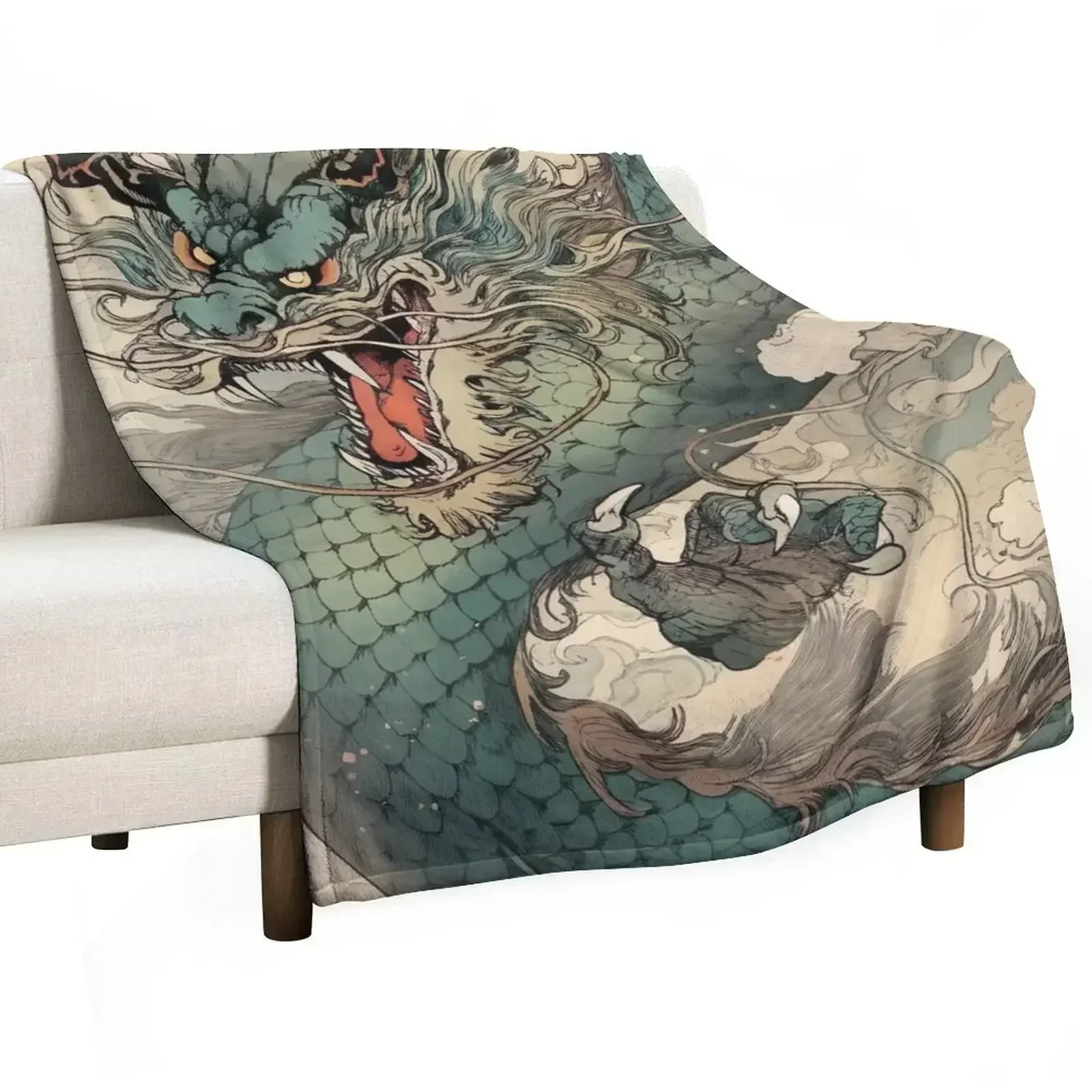 

Fierce Blue Dragon Throw Blanket Thins Blankets For Sofas cosplay anime Blankets