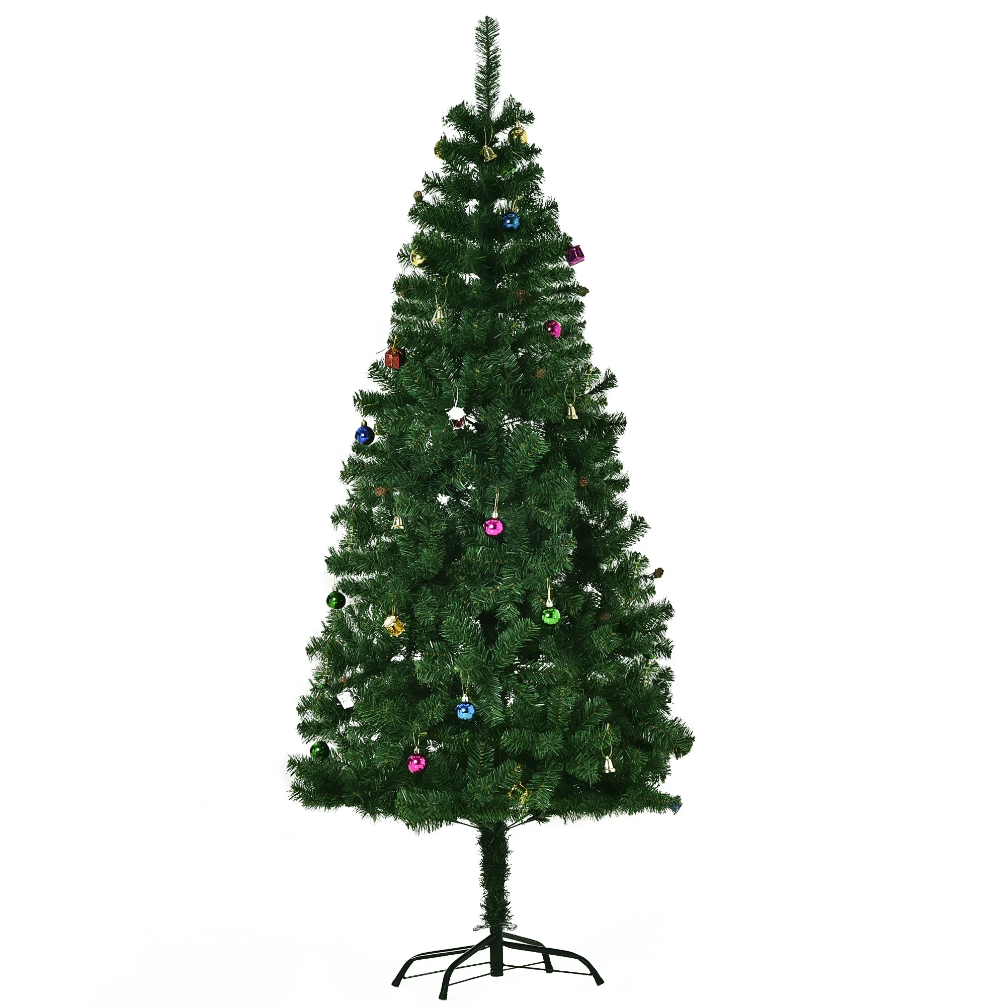 Homcom Kerstboom 180cm Inclusief groene en witte kunstmatige decoratie
