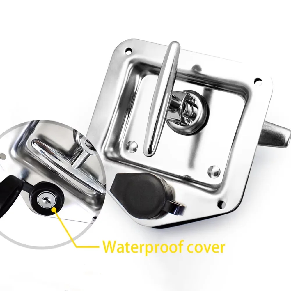

MS858 Stainless Steel Folding T Shape Handle Lock T Handle for Truck Trailer Engineering Vehicles RV Handle Lock Panel Lock