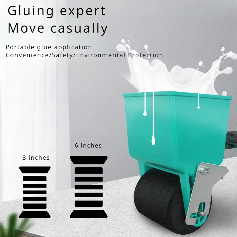 3 Inch/6 Inch Manual Small Drum Glue Applicator Wood Board Wallpaper Glue Applicator Paper Box Brush Glue Tool