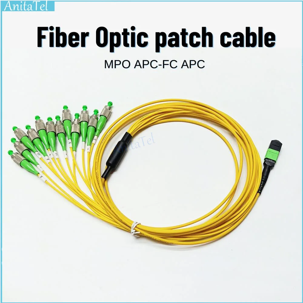 

12 Fibers MPO/APC - FC/APC Fiber Optic Patch Cord Elite Low Loss Male Female Cable MPO Assembly