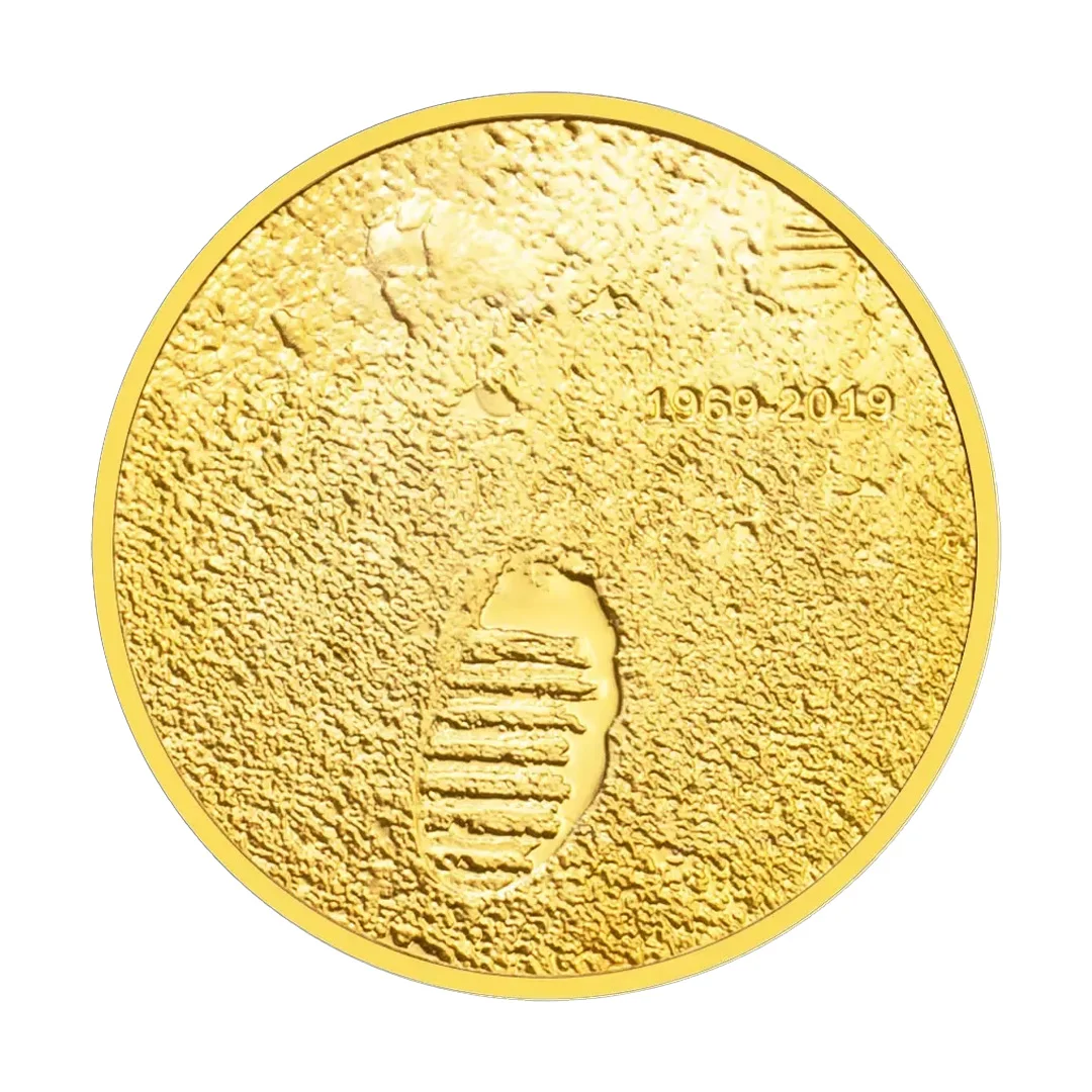 الذكرى الخمسين للذكرى الخمسين للولايات المتحدة لهبوط القمر تذكارية للعملات المعدنية المطلية بالذهب مجموعة هدايا تذكارية #2