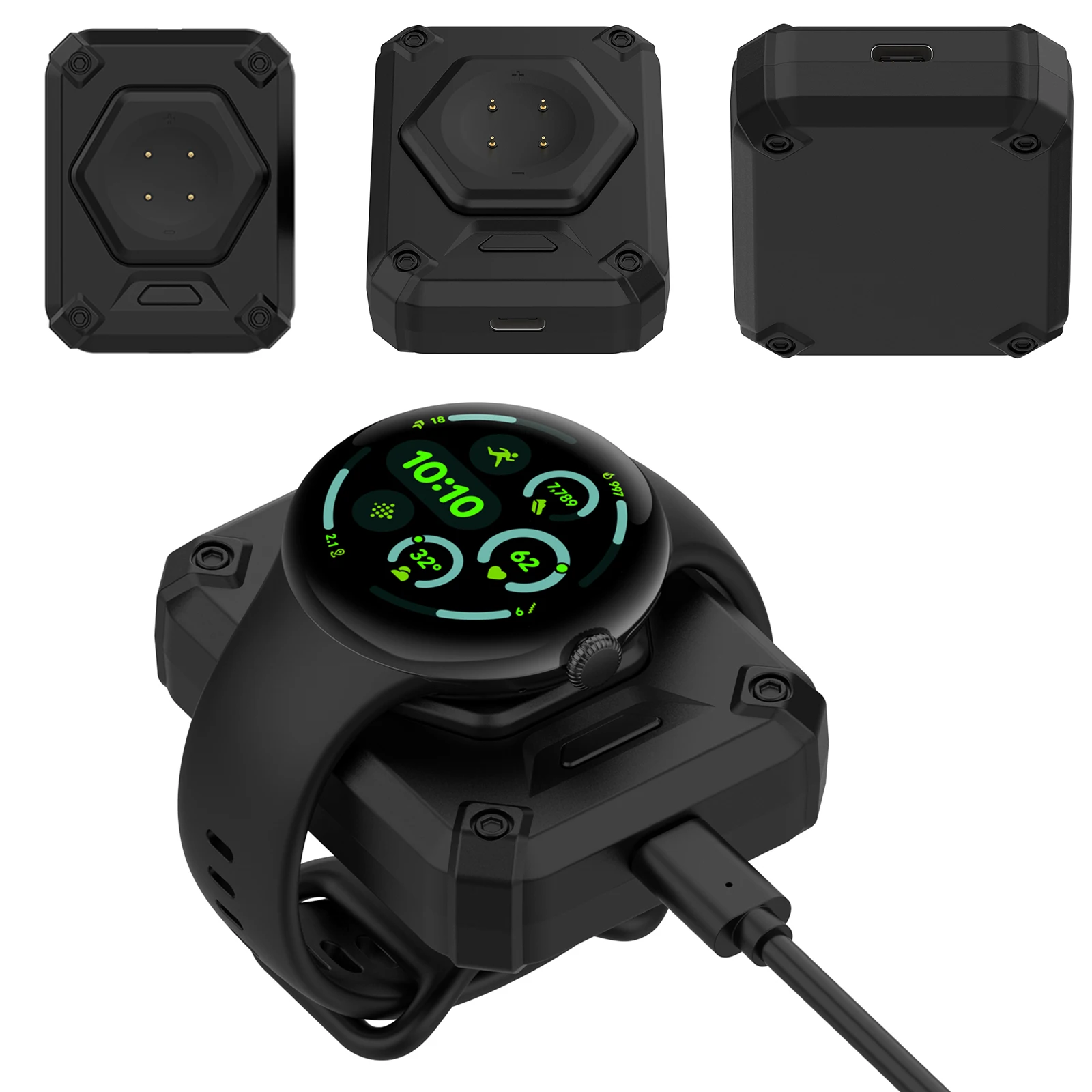 

Smart Watch Charger Replacement Accessories with Cable Magnetic Charger Stand for Google Pixel Watch 3/2/Fitbit Ace LTE