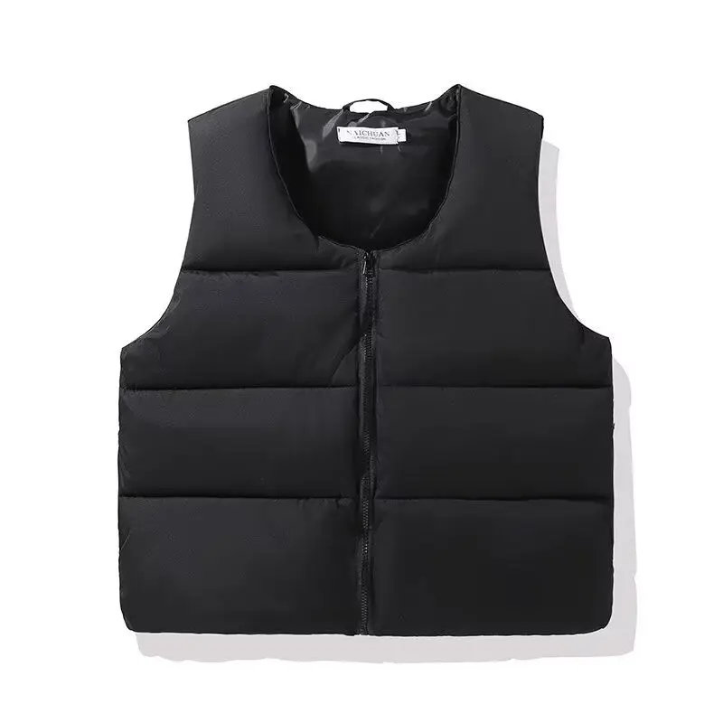 Winter Men's Warm Vest Ultra Light Short Style Outdoor Sports Waistcoat Coat Portable Sleeveless Warm Liner Outerwear Tops