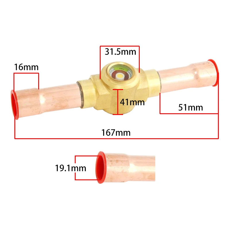 내경 19.1mm 유닛 냉장 액세서리, 냉장 보관 냉동 장비, 에어컨 조준기 유리, 1 개