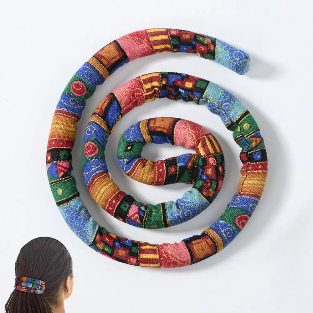 

Holders Printing Hair Curl Stick Cloth Bendable Dreadlocks Ethnic Style Hair Rope Women Hair Band Spiral Lock Hair Ties