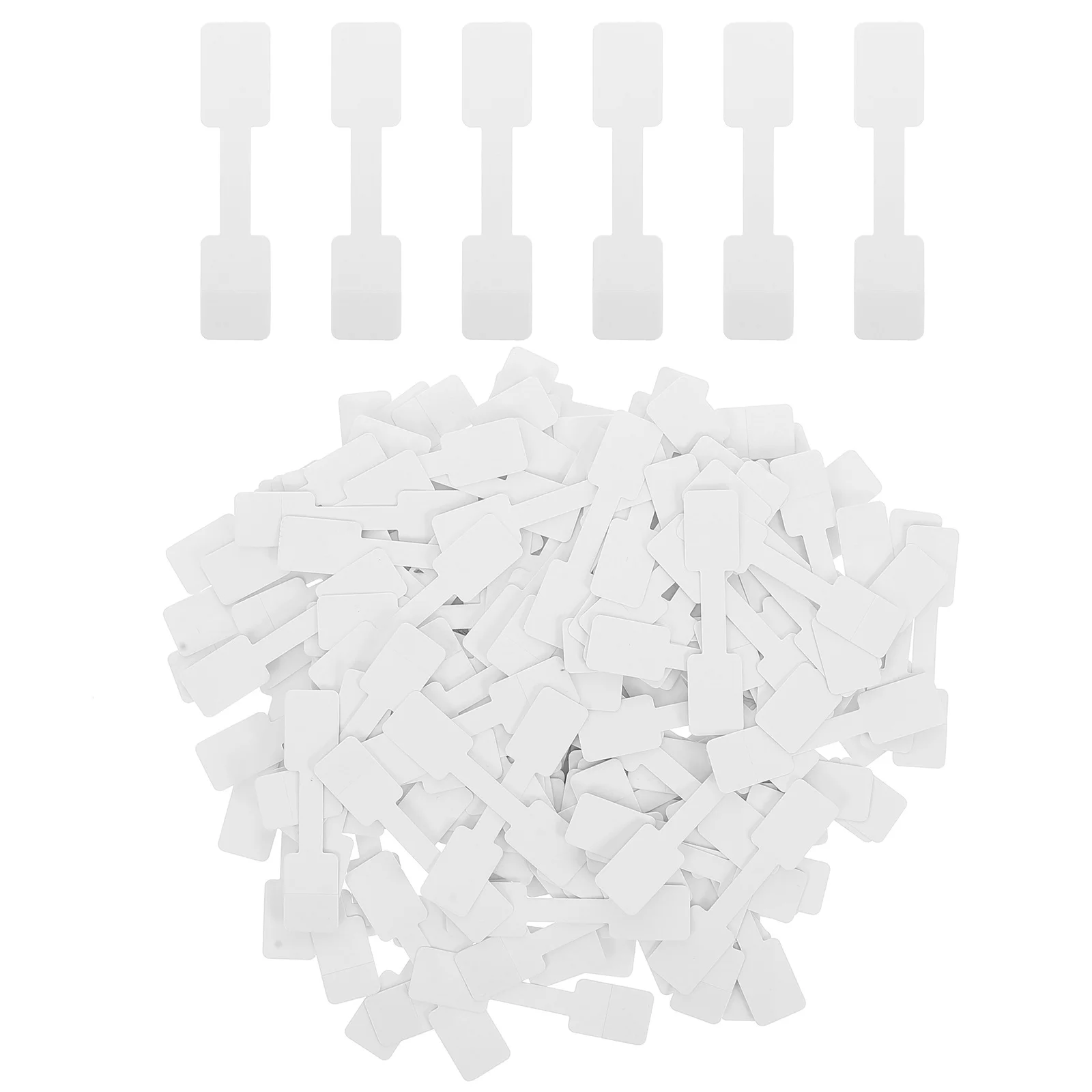 

200Pcs Jewelry Price Tags Blank White Self Adhesive Rectangle Sticker Hangtags for Necklace Ring Bracelet Display Labels