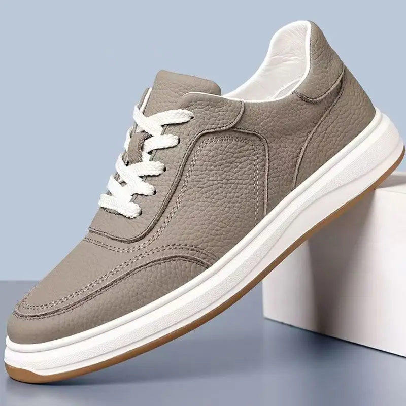 New Arrival Men Spring Autumn Leather Casual Shoes Sneakers for Men Breathable Non-Slip Vulcanized Shoes Walking Footwear Tennis