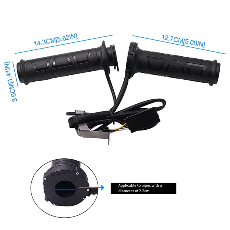 

A96E-Winter Motorcycle Heated Grips Handlebar Warmer Sleeves With Switch To Control Temperature For 22Mm Handlebar