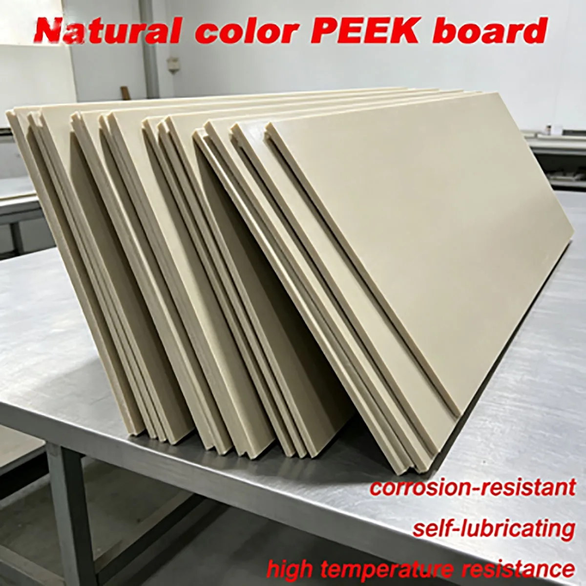 Natural Color Anti‑Static PEEK Flat Plate, High Temperature Resistant Sheet 3‑20mm Thickness 50‑200mm Side Length