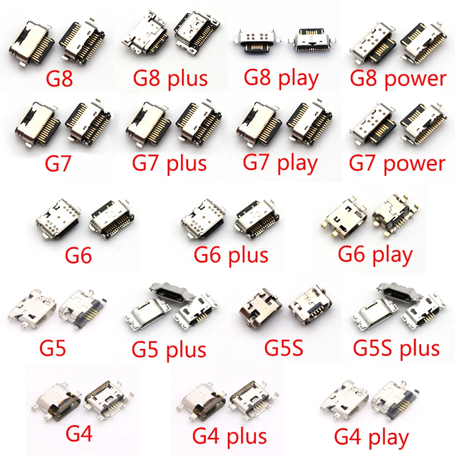 2pcs Type-C USB Charger Jack Micro Connector Socket Data Charging Port Plug For Motorola Moto G4 G5 G5S G5S G6 G7 Plus G8 Power