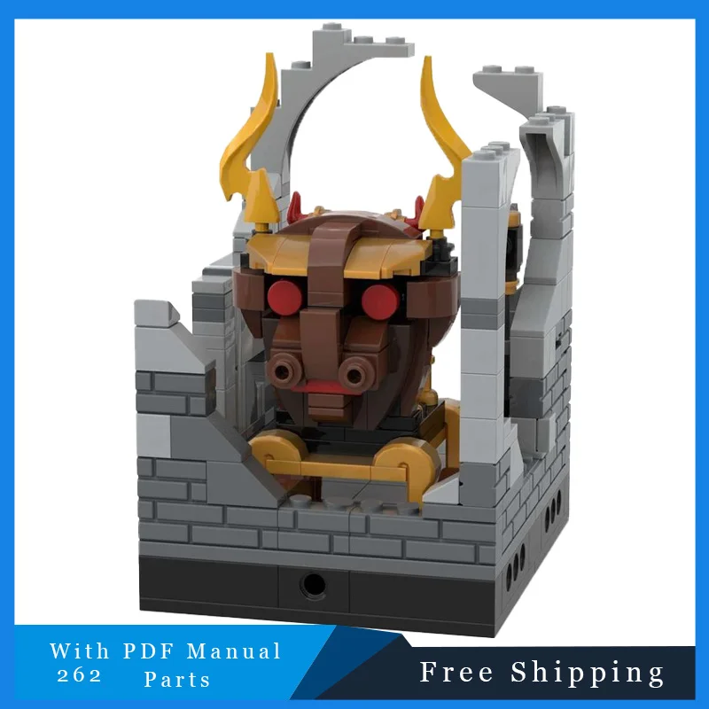 

262 шт. MOC креативный трон Minotaur, модульные строительные блоки, модель для детей, образование, сделай сам, сборка, дисплей, игрушка, подарок на день рождения