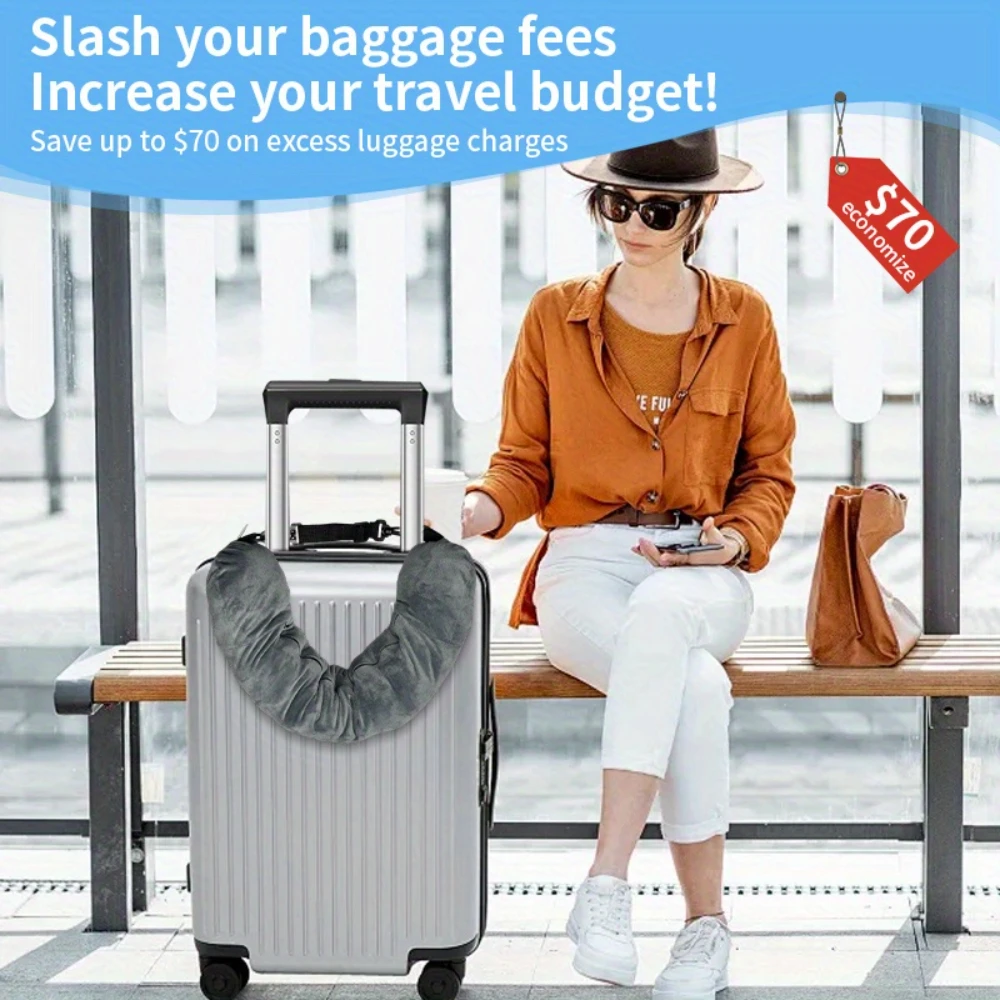 Travel Pillow With Storage Pouch Adjustable Polyester Neck Support Comfortable&Lightweight