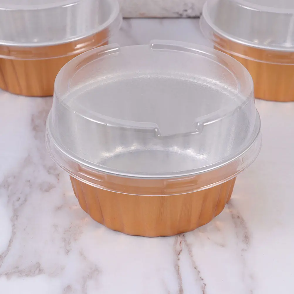 20 piezas de moldes de aluminio para hornear cupcakes, desechables, para muffins, pudín, tarta, resistentes al calor, suministros de repostería para el hogar