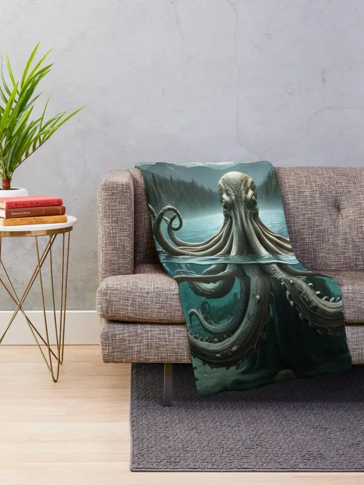 The Kraken Rises Throw Blanket Soft Flannel Beautifuls Sleeping Bag Blankets