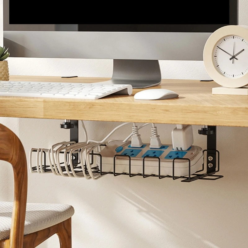 Efficient Cable Management Rack Retractable Wire Tidy Rack Under Desk Wires Cable Storage Shelf for Office