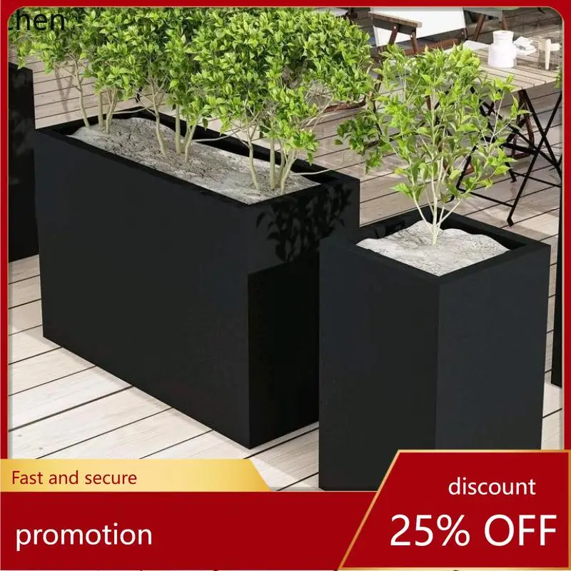 

Hxl outdoor stainless steel iron planting box partition fence courtyard flower bed slot