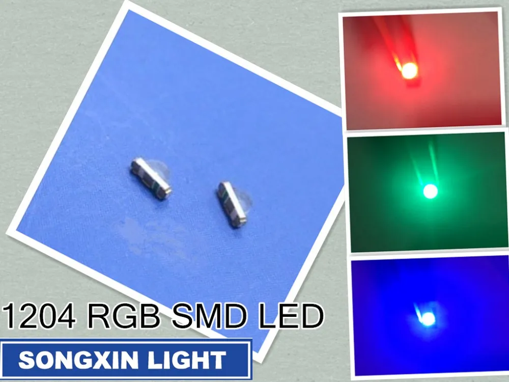 50PCS XIASONGXIN LIGHT 3216 3010 3016 1206 Right Angle Side View RGB 1204 RGB Clear Ultra Bright SMD LED Indication