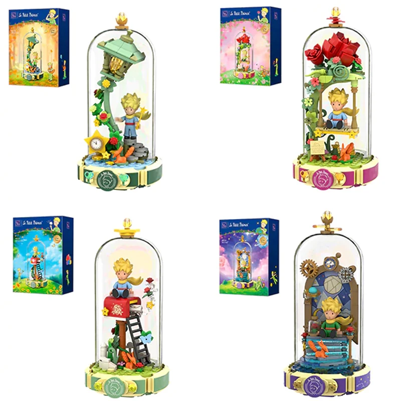 MOC Pantasy Starlight Lamp Rose Swing Wishing Mailbox Starry Gate Building Blocks Brick Puzzle Toys for Children Kids Boys Gift