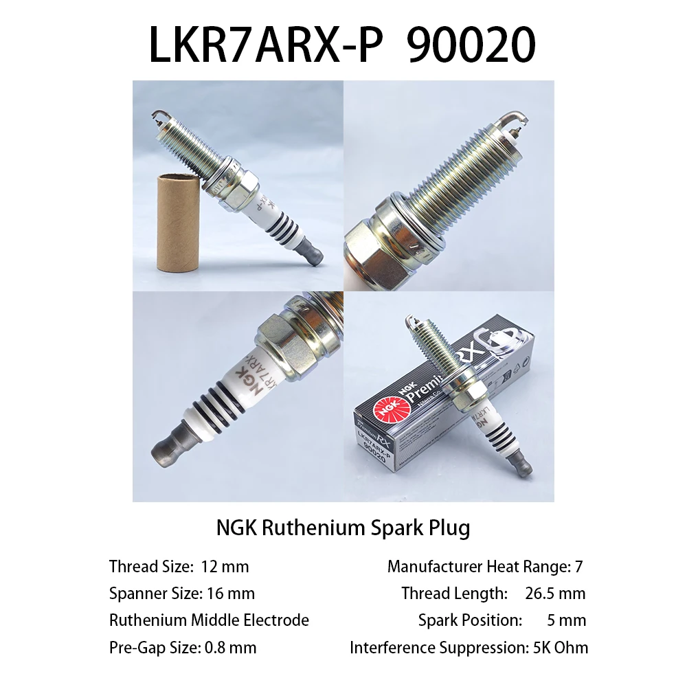 

1pcs Original NGK Ruthenium RX High Ignitability Spark Plug LKR7ARX-P 90020