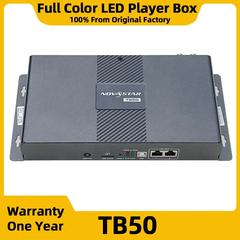 

LED Display Screen Novastar TB50 Multimedia Playback Box USB Port WiFi HDMI Controller HUB75 Full Color Module Video Processor
