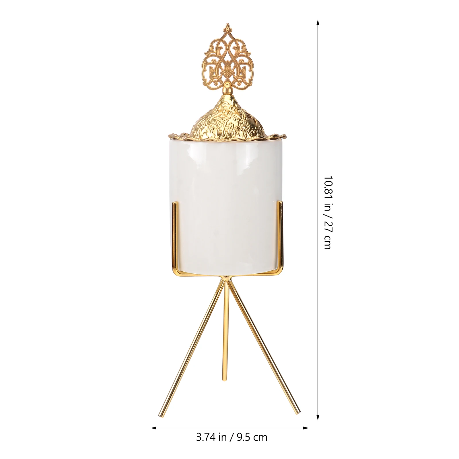 

1pc Golden Incense Burner Arabic Style Ceramic Iron Holder For Home Yoga Meditation Room Decor Oil Burner Incense Cone Holder