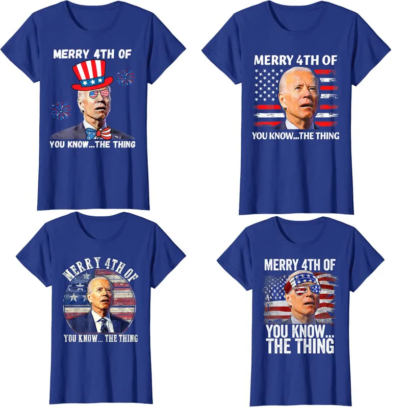 Joe Biden Dazed Merry 4th of You Know...The Thing Independence Day Shirt Funny US Flag Politics T-Shirt Memorial Graphic Tee Top