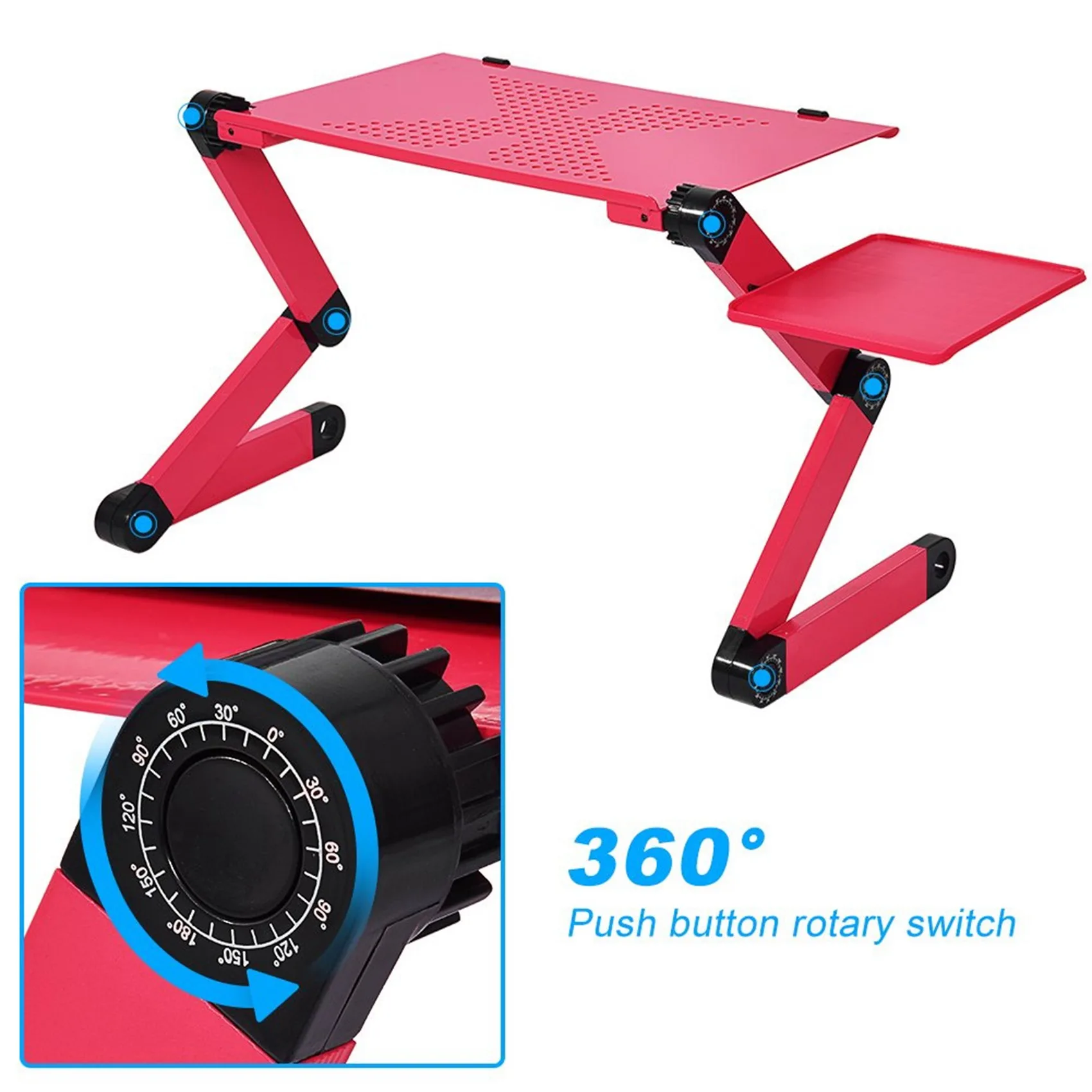 Aluminum Laptop Folding Table Computer Desk Stand Lazy Stand 360 Degree Rotating Multifunctional Portable