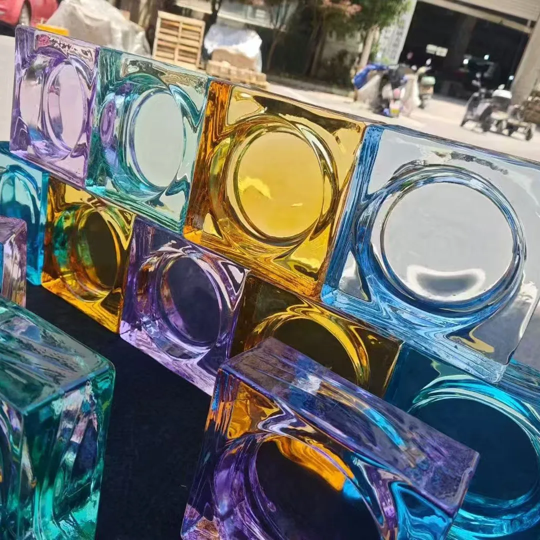 Solid Glass Brick Internet Celebrity Model, Square Frosted Crystal Brick, Bathroom Half Wall Partition Entrance Glass Brick Wall