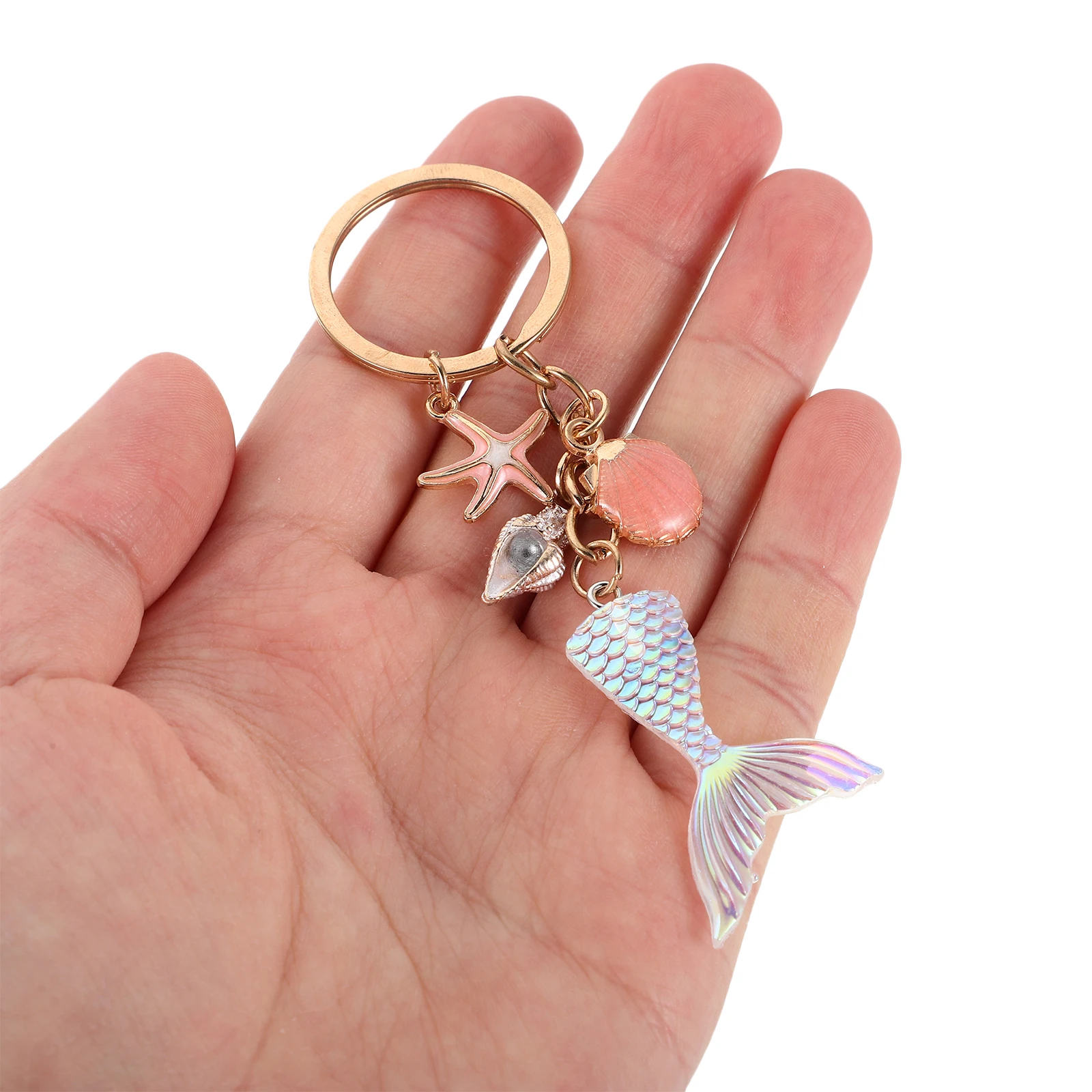 

5 PCS Decor Marine Style Pendant Metal Necklace Pendants Handbag Ocean Accessories Keychain Animal Charms Mermaid Pendant‌ Miss