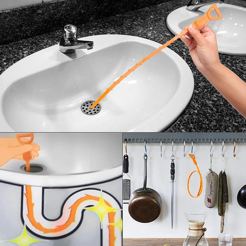 3 قطعة مزيل تسد استنزاف الثعبان ، فتاحة تصريف أداة ثعبان الشعر ، ثعبان المجاري لأداة تنظيف الحمام بالوعة المطبخ