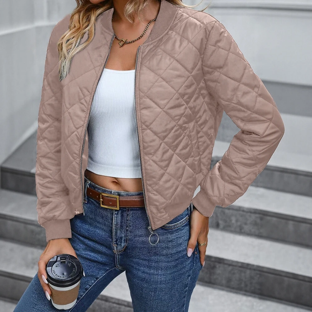 

Повседневная куртка с хлопковой подкладкой и длинными рукавами, дизайн с прямыми рукавами, удобный женский топ, модная тенденция, верхняя одежда